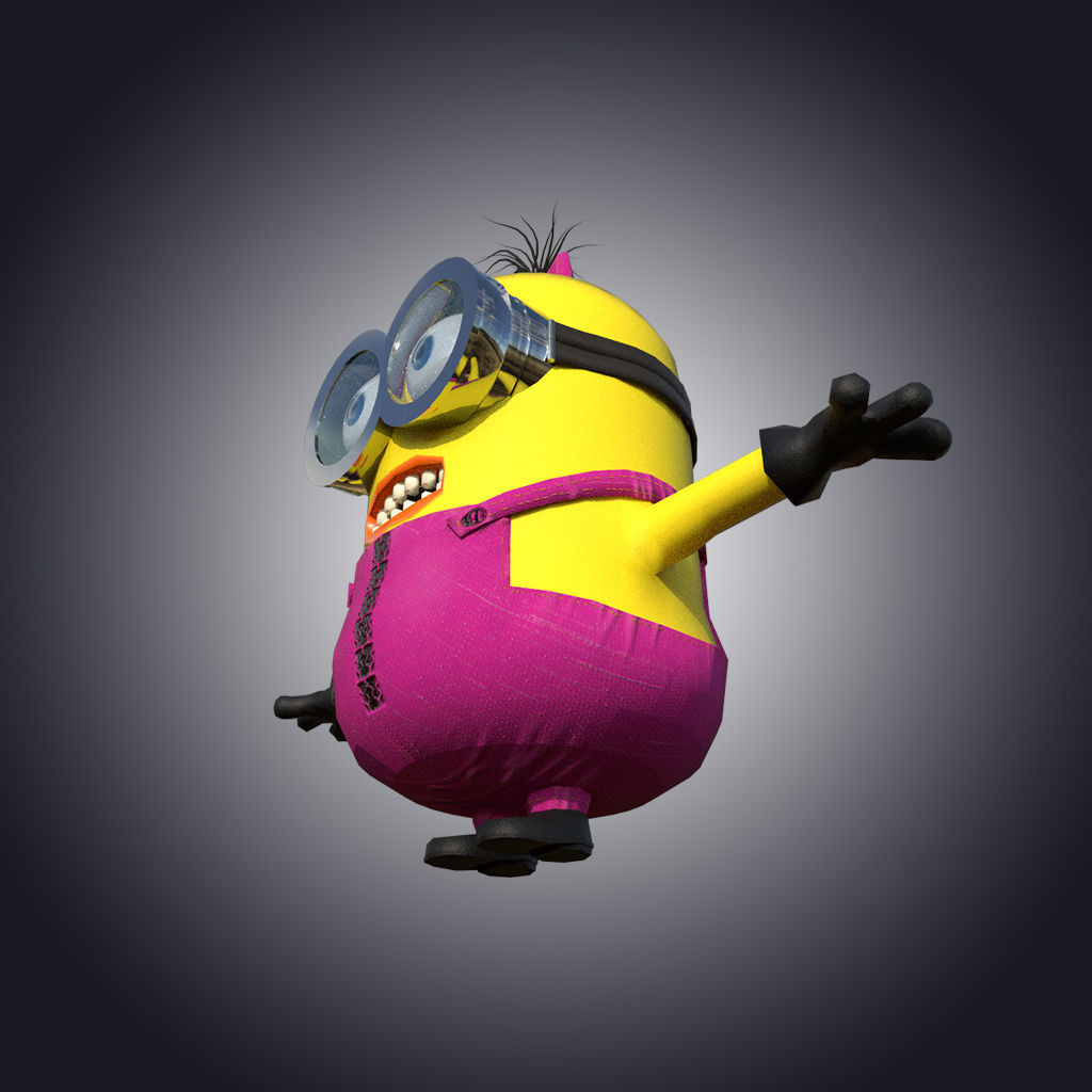 Minion-girl Low-poly 3D model_10