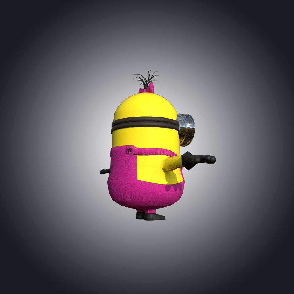 Minion-girl Low-poly 3D model_9