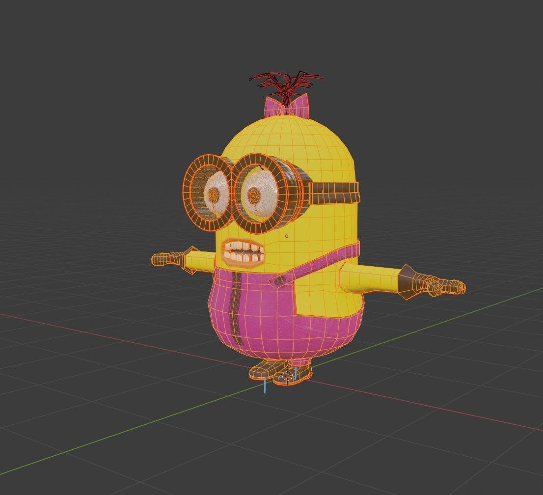 Minion-girl Low-poly 3D model_4