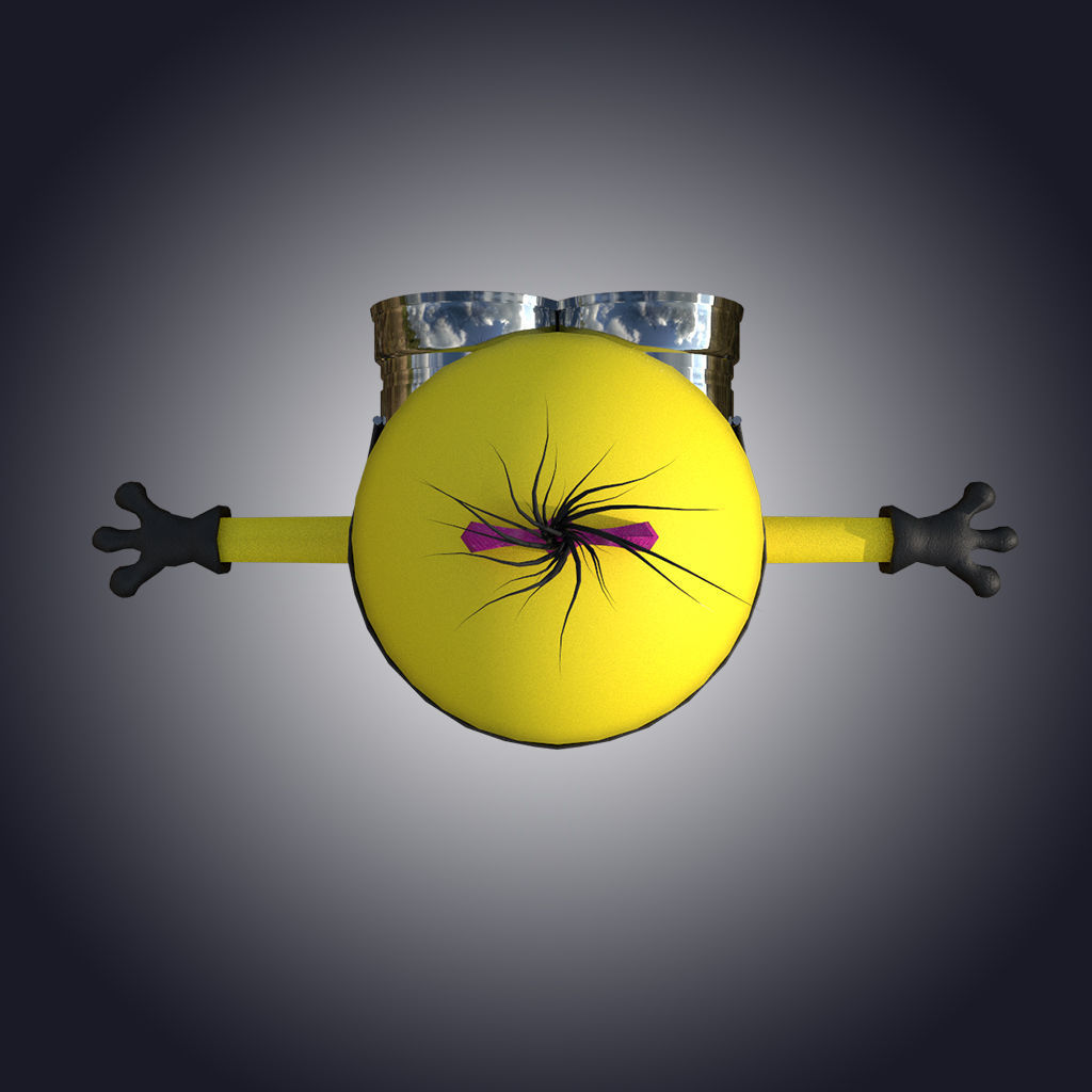 Minion-girl Low-poly 3D model_8