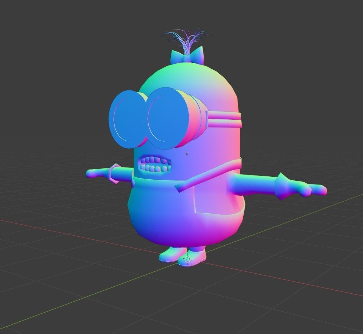 Minion-girl Low-poly 3D model_15