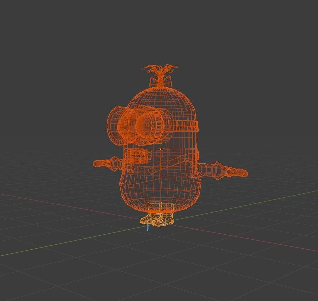 Minion-girl Low-poly 3D model_3