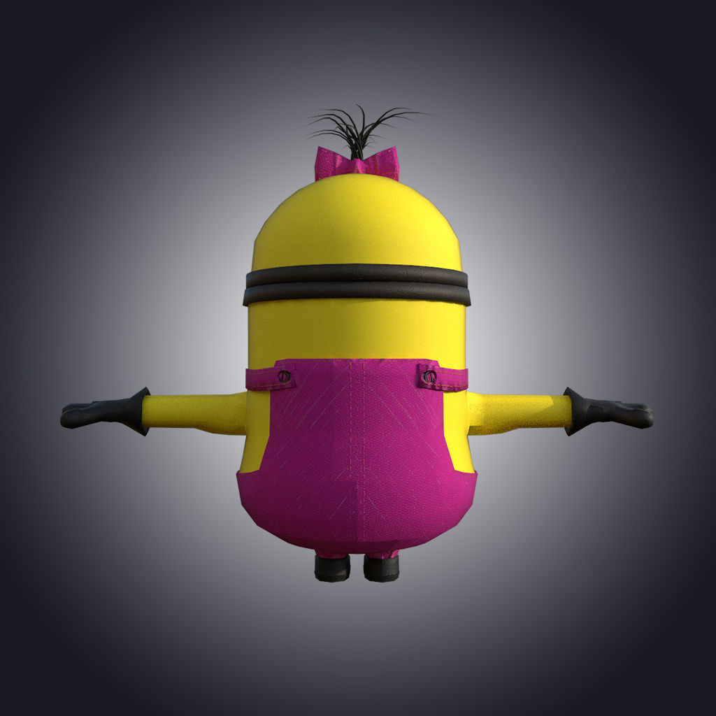 Minion-girl Low-poly 3D model_7