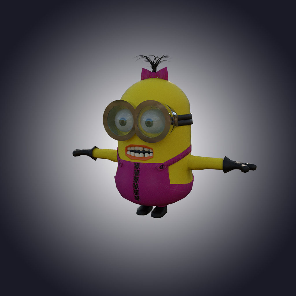 Minion-girl Low-poly 3D model_0