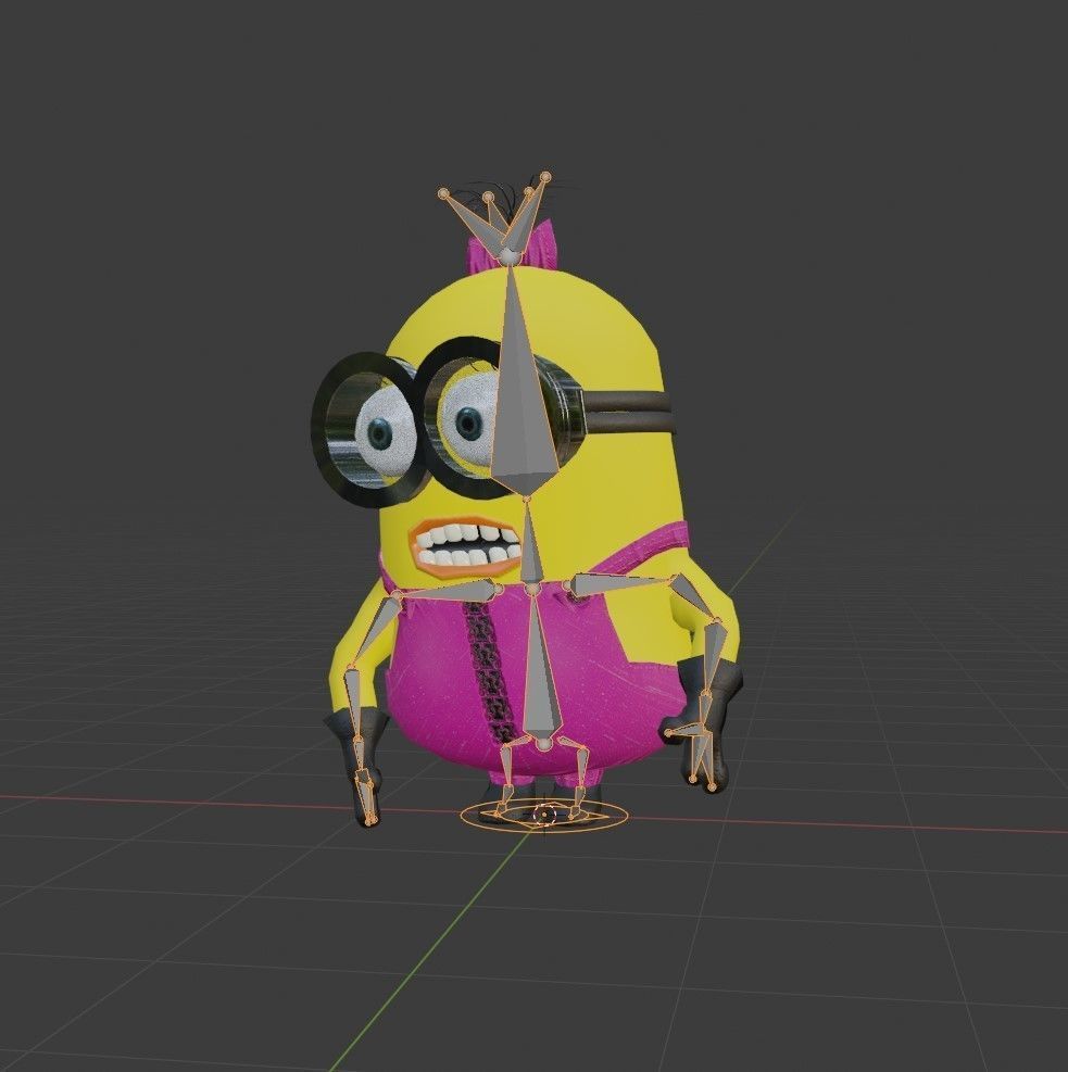 Minion-girl Low-poly 3D model_16