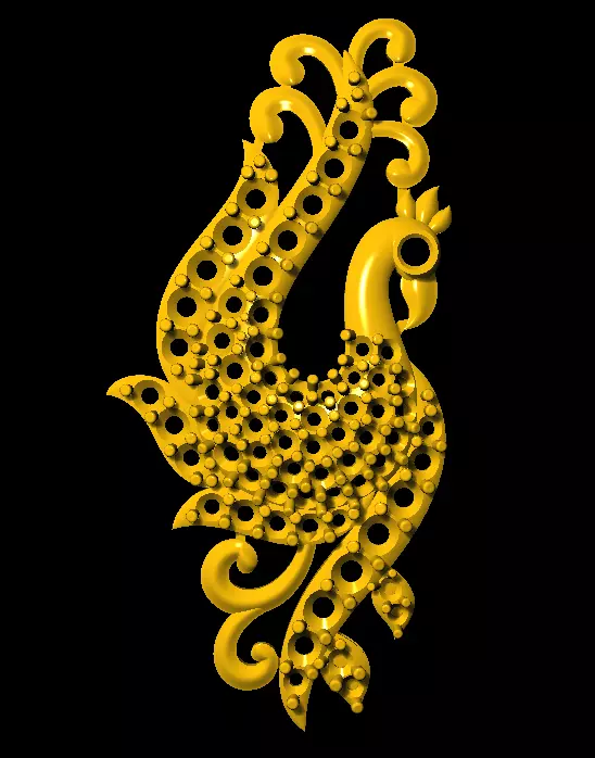 Sidepiece golden bird 3D print model_0