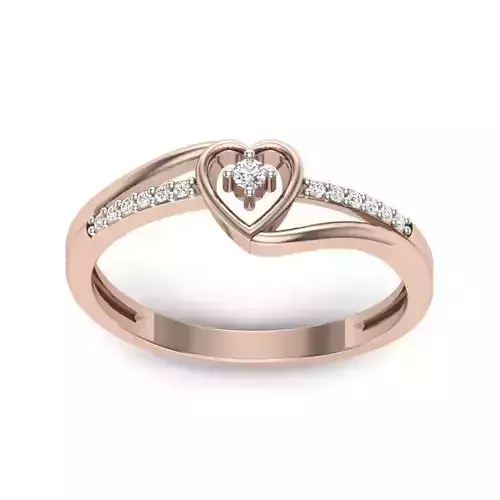 Solitaire Engagement Women Heart Ring 3D print model