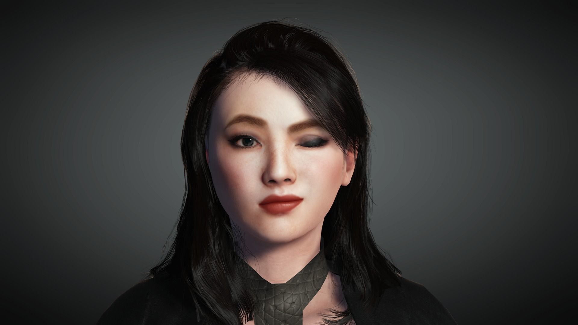 AAA Military Female Character 04 Low-poly 3D model_25