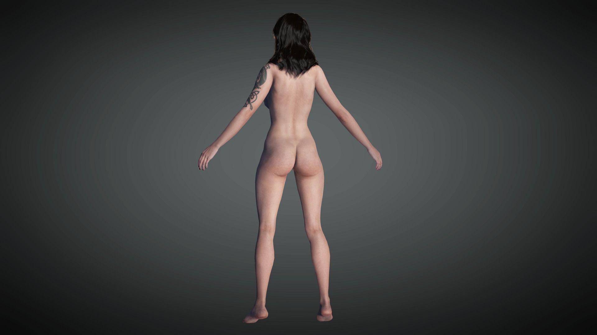 AAA Military Female Character 04 Low-poly 3D model_18