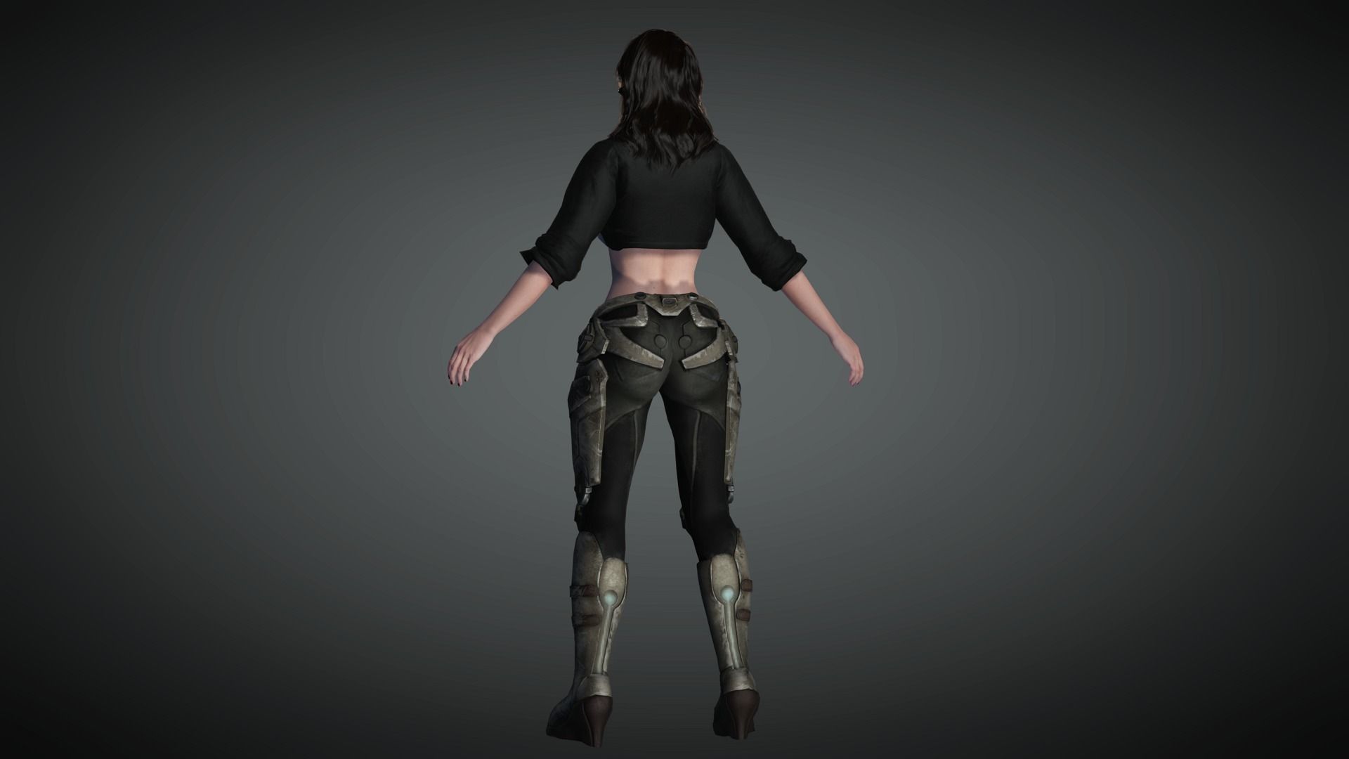 AAA Military Female Character 04 Low-poly 3D model_16