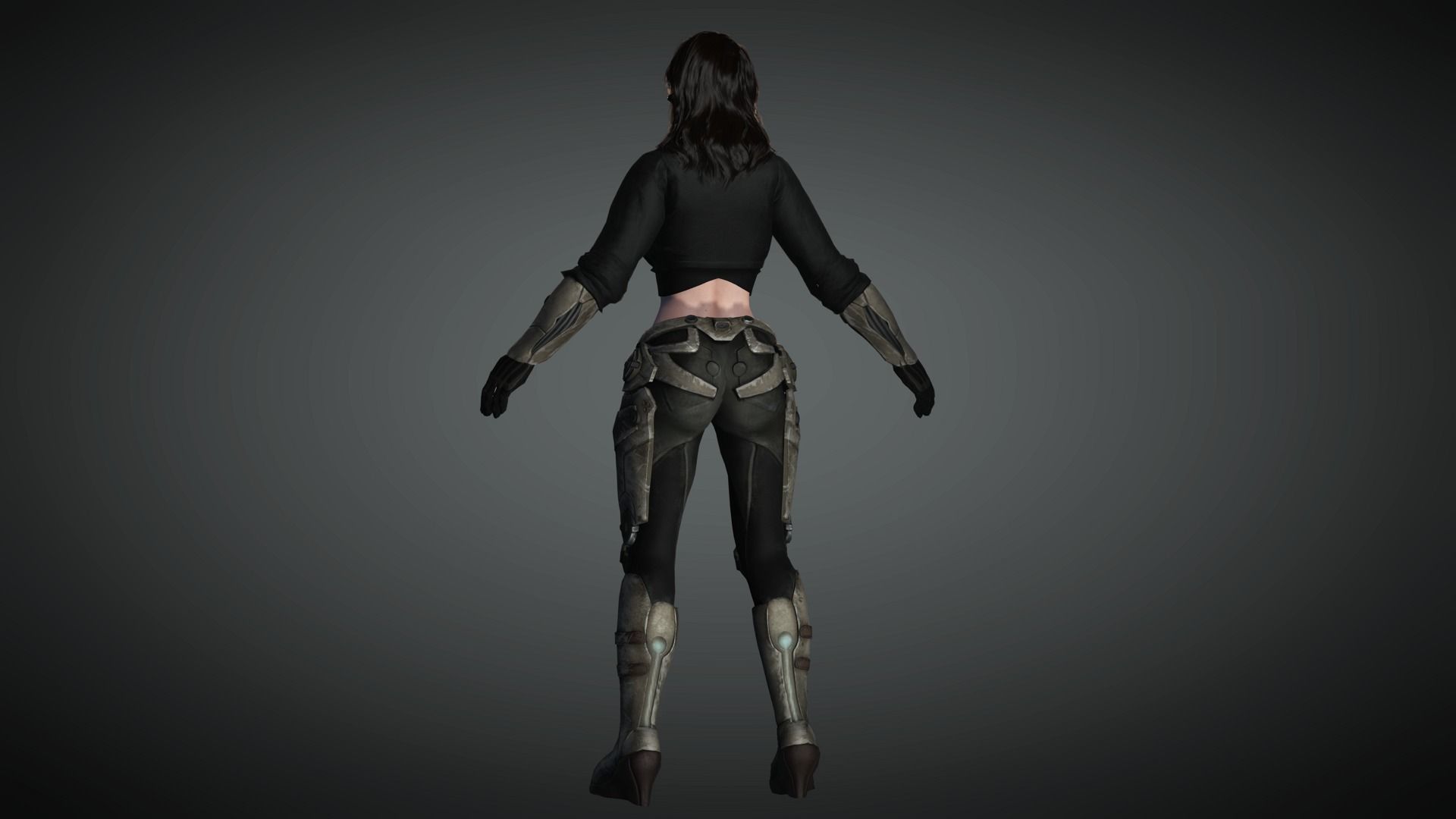 AAA Military Female Character 04 Low-poly 3D model_14