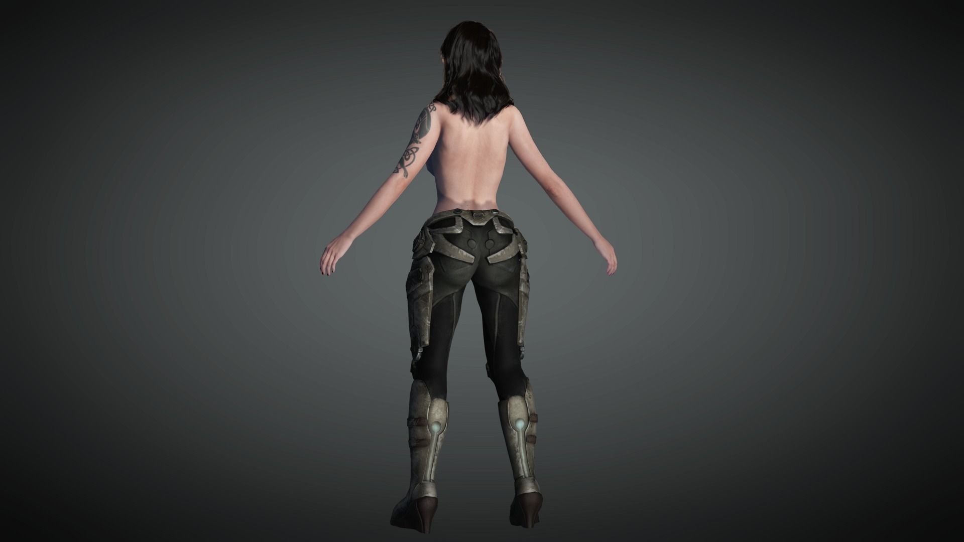 AAA Military Female Character 04 Low-poly 3D model_17