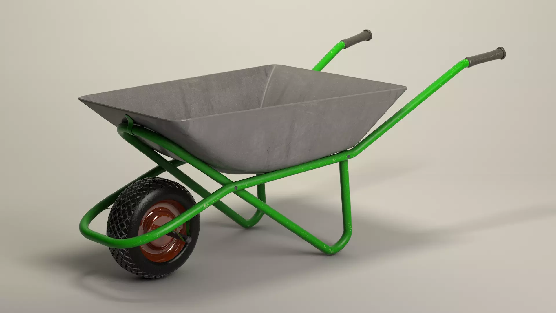 Wheelbarrow Low-poly 3D model