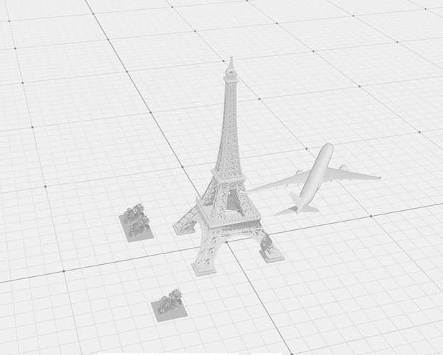 Plane Eiffel tower Free 3D print model