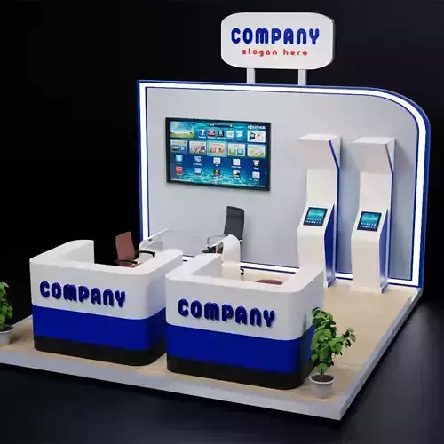 Booth design exhibition stand Low-poly 3D model