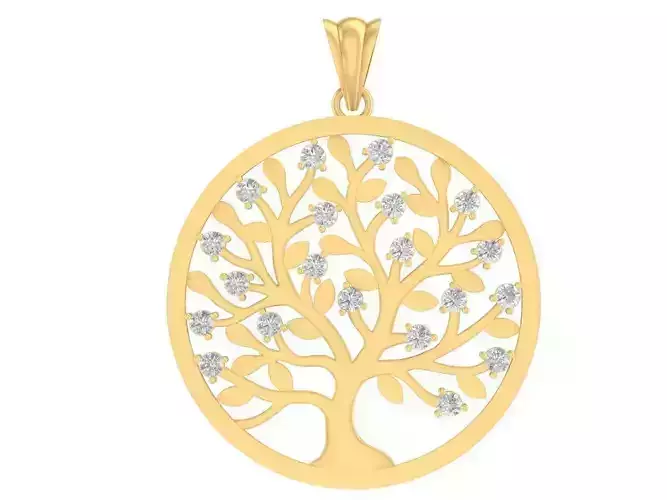 luxury diamond tree of life pendant 3074