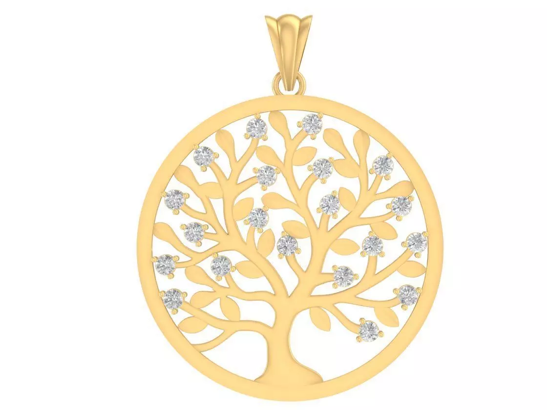Tree of Life Round Pendant Jewelry 3D Model 3074 3D print model
