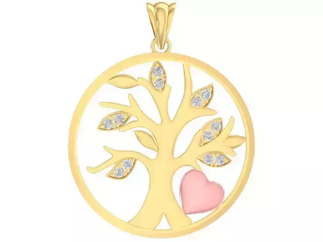 luxury heart and tree of life pendant 3075