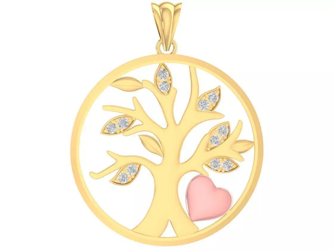 Tree of Life Heart Pendant 3D Jewelry Model 3075 3D print model