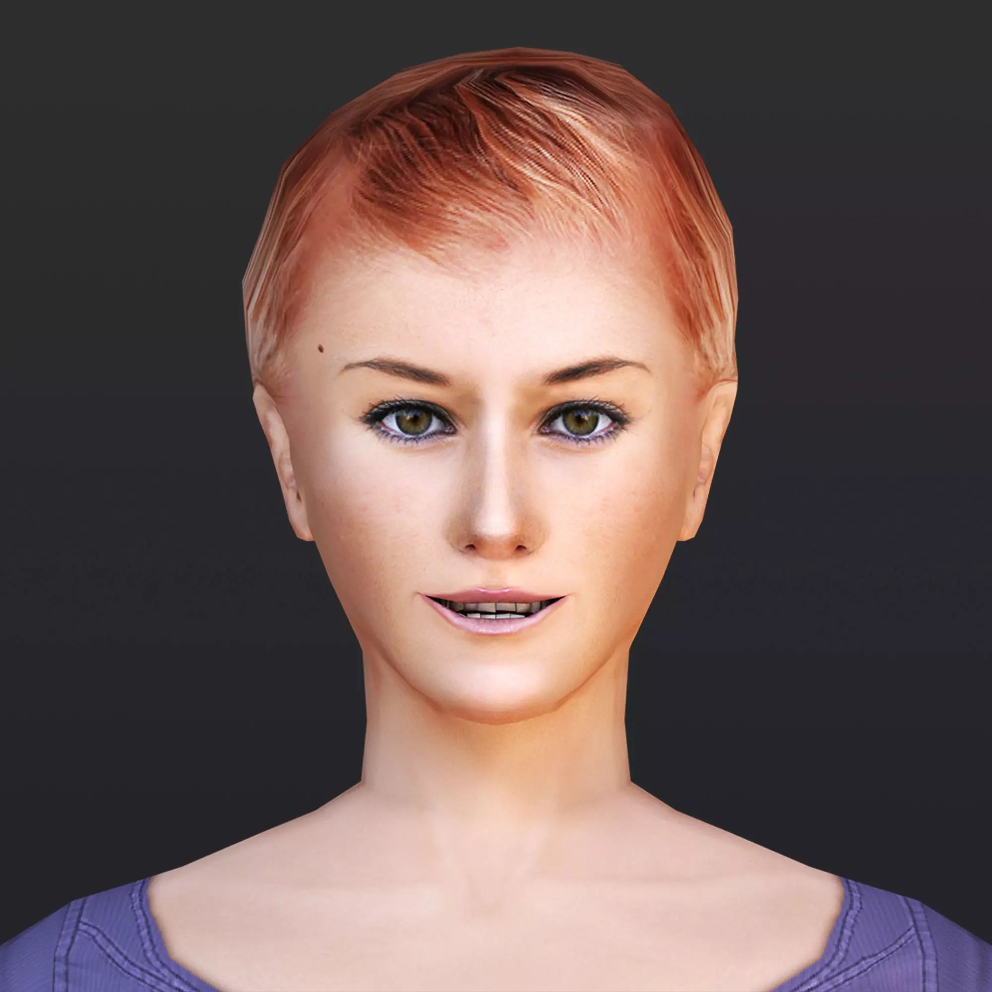 Woman 4 wearing pants and shirt Low-poly 3D model