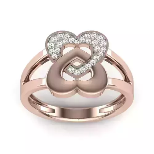 Solitaire Wedding Engagement Heart Ring 3dm render detail 3D print model