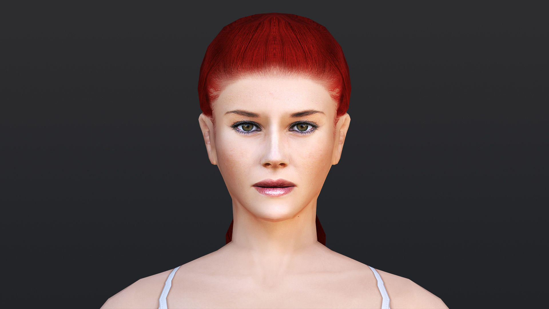 Woman 5 in skirt Low-poly 3D model_9