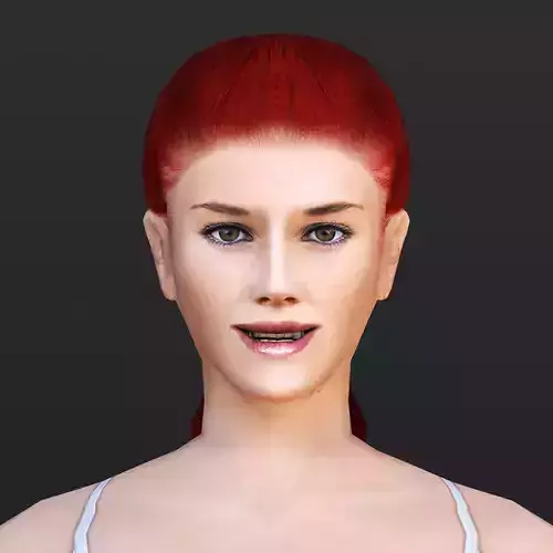 Woman 5 in skirt Low-poly 3D model