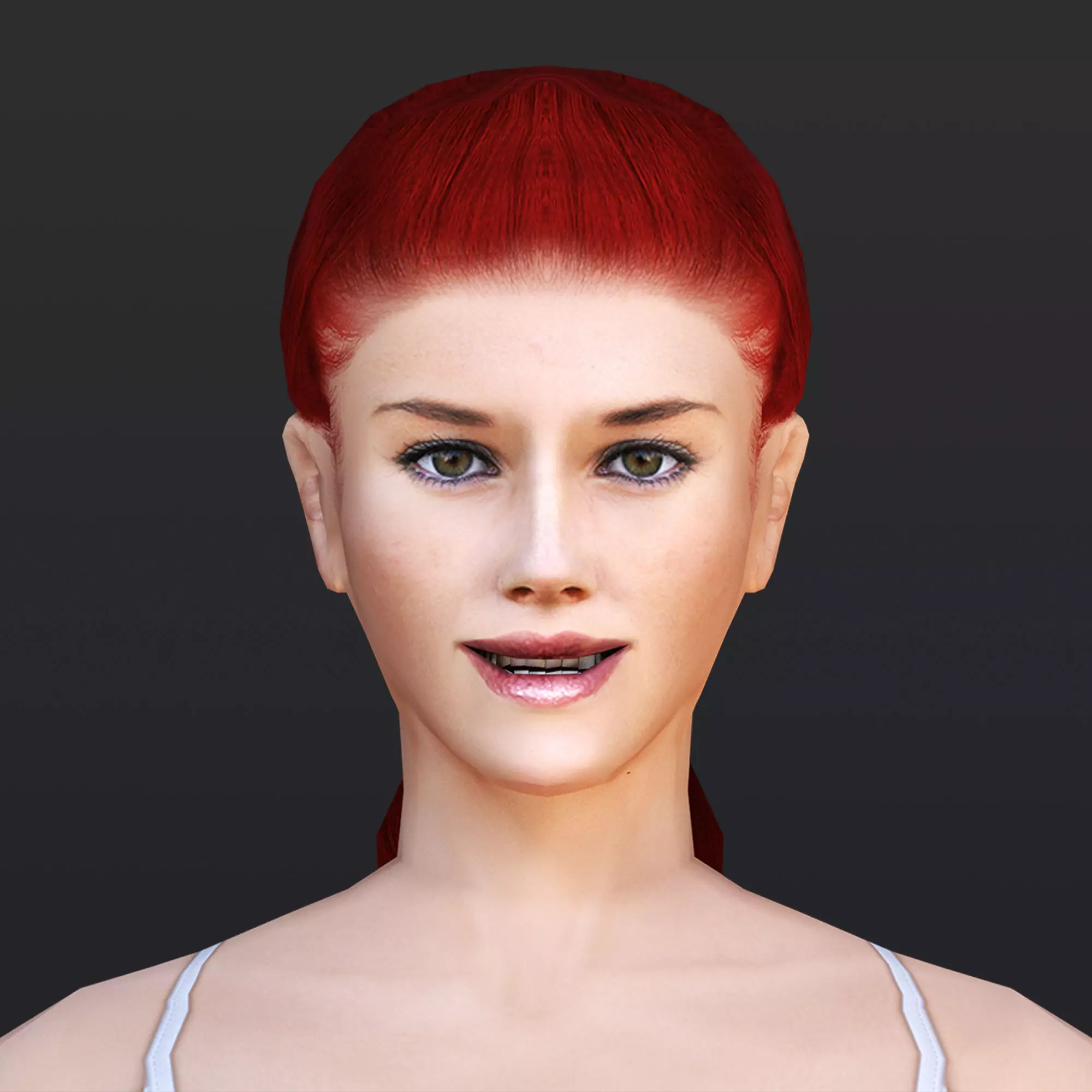 Woman 5 in skirt Low-poly 3D model_0