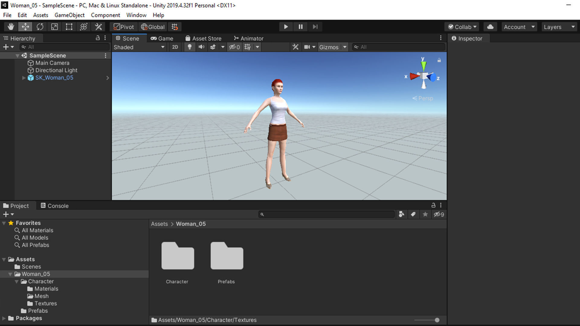 Woman 5 in skirt Low-poly 3D model_8