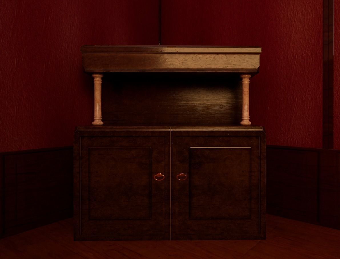 19th century Alcohol Dresser  - 2K Low-poly 3D model_1