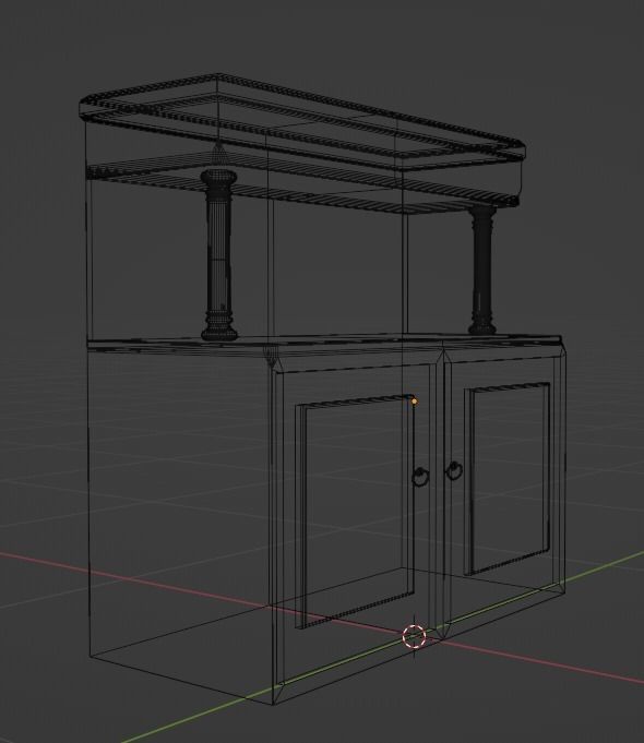 19th century Alcohol Dresser  - 2K Low-poly 3D model_6