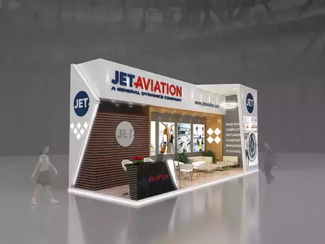 Exhibition Stand Design  9x3m Height 400 cm 2 Side Open 3D model