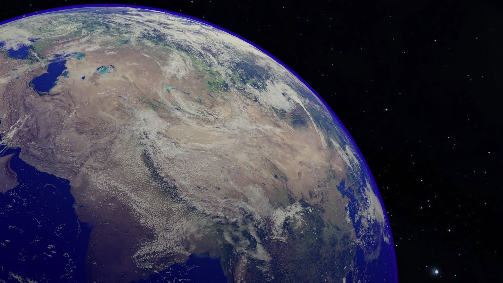 creative earth in blue shading 8k 3D model_1