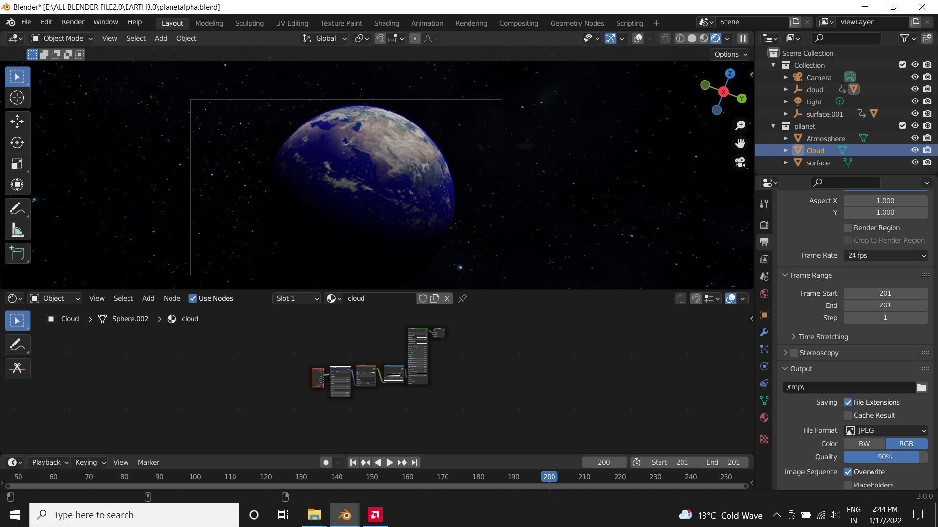 creative earth in blue shading 8k 3D model_5