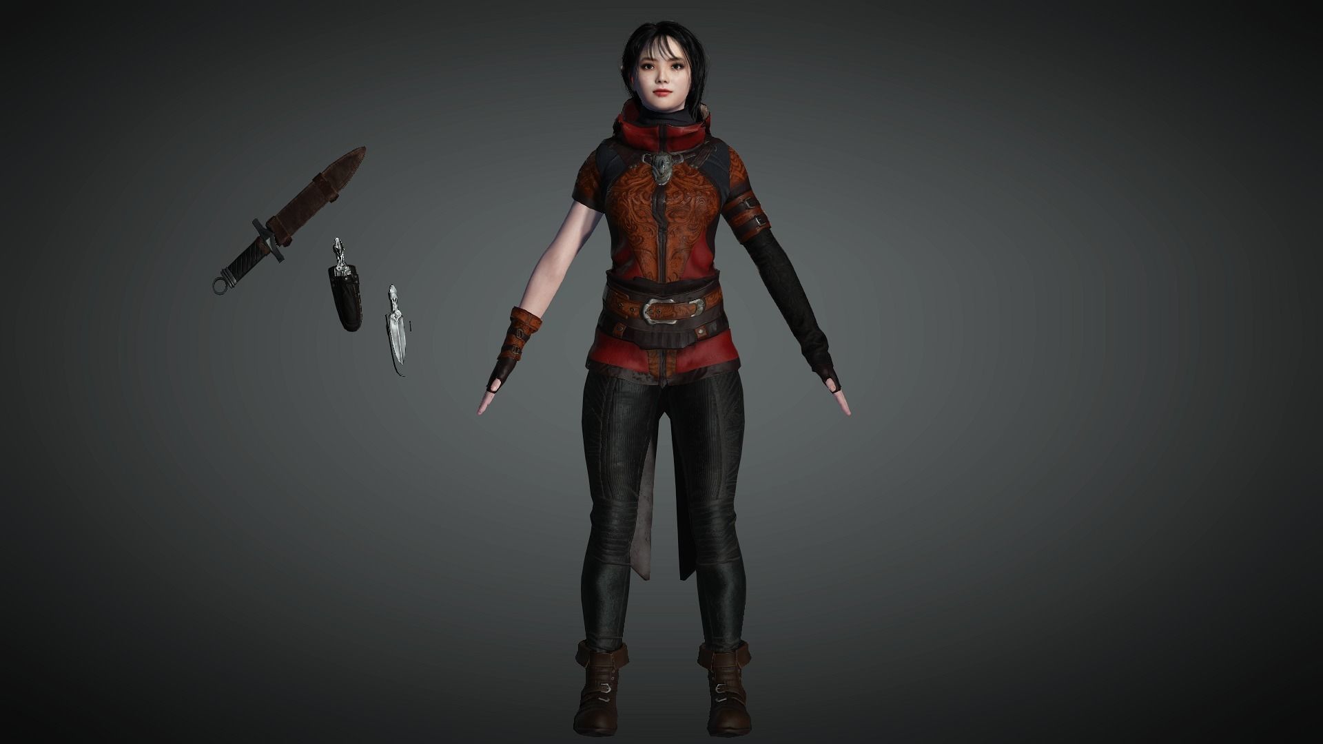 AAA Fantasy Female Character 14 Low-poly 3D model_2