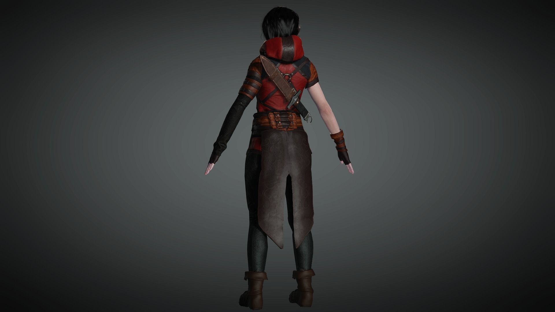 AAA Fantasy Female Character 14 Low-poly 3D model_7