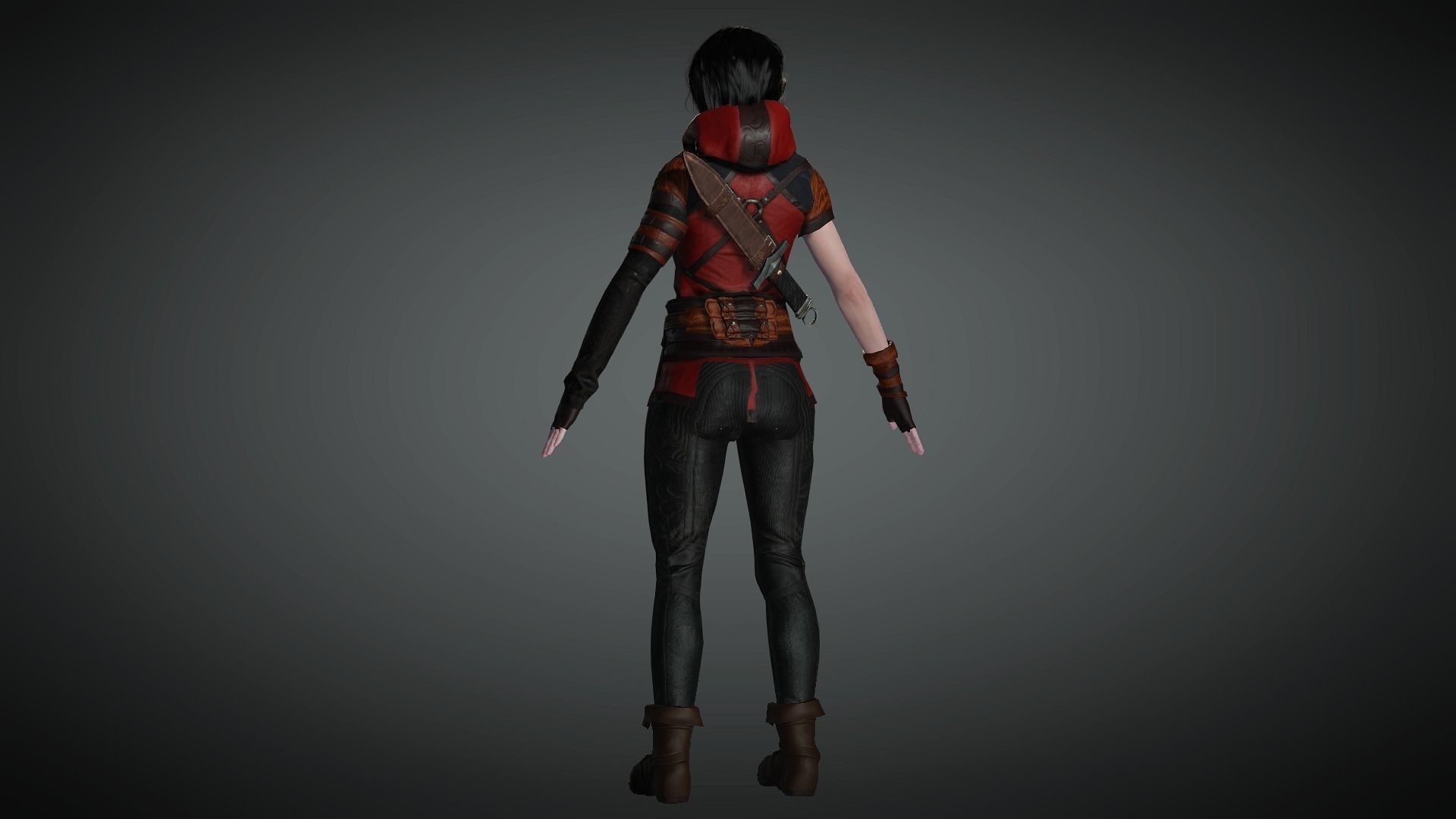AAA Fantasy Female Character 14 Low-poly 3D model_8
