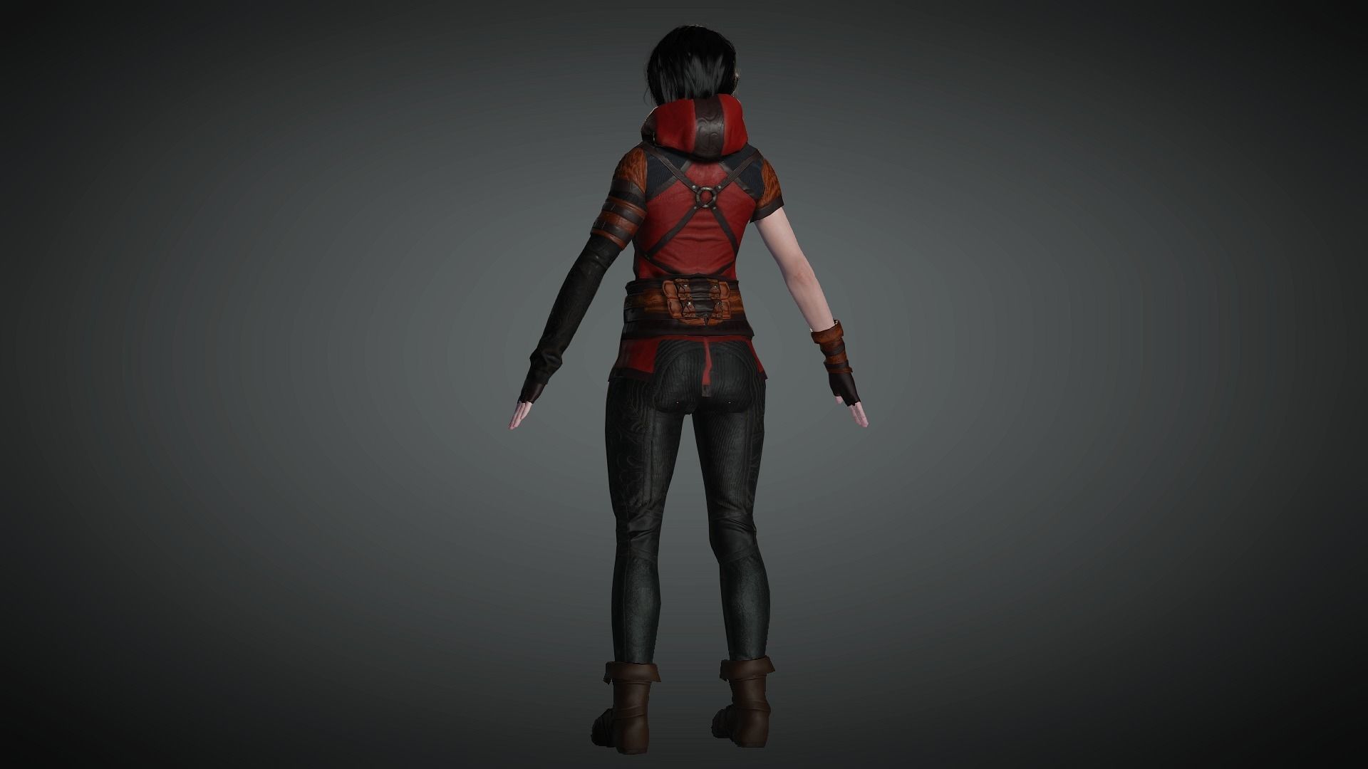 AAA Fantasy Female Character 14 Low-poly 3D model_9
