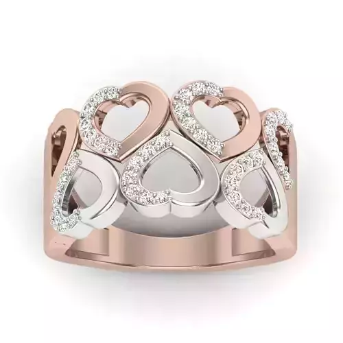 Heart Ring Diamond  3D print model