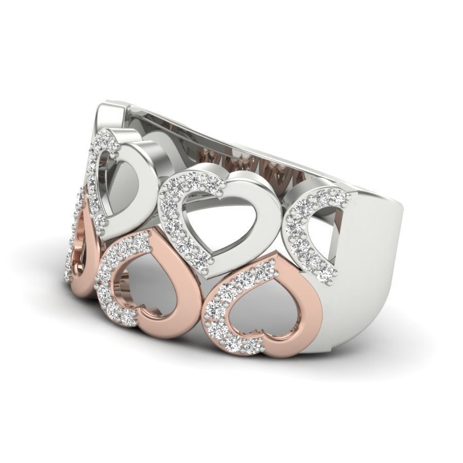 Heart Ring Diamond 3D print model_8