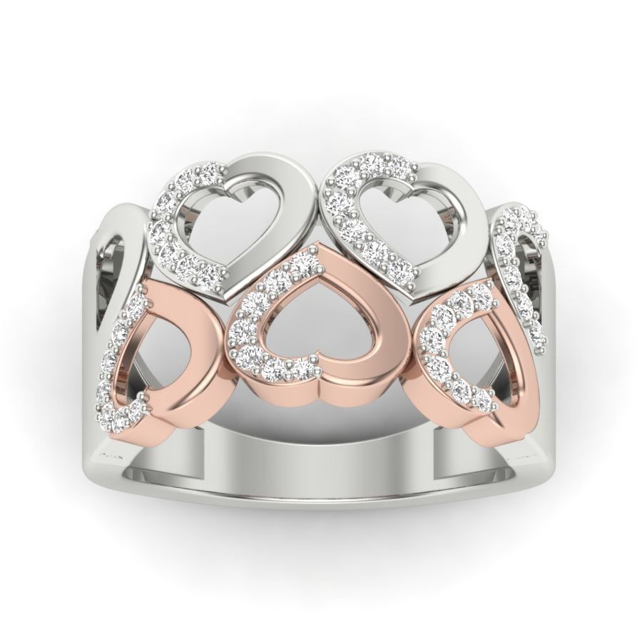 Heart Ring Diamond 3D print model_14