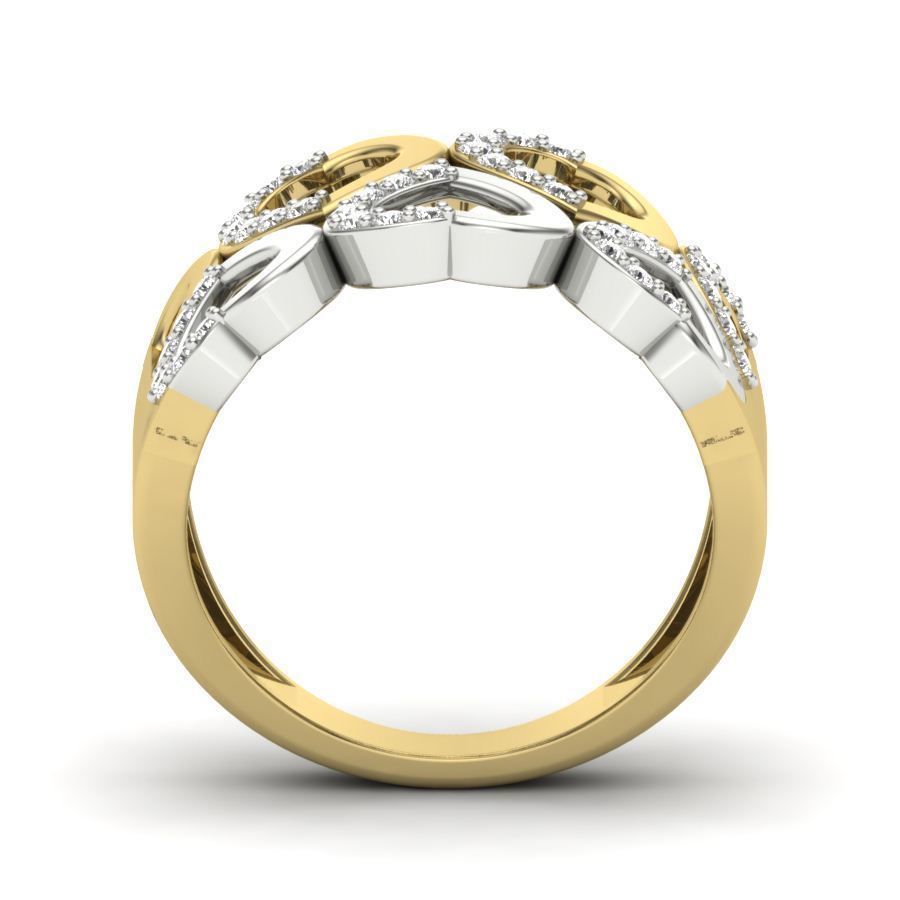 Heart Ring Diamond 3D print model_3
