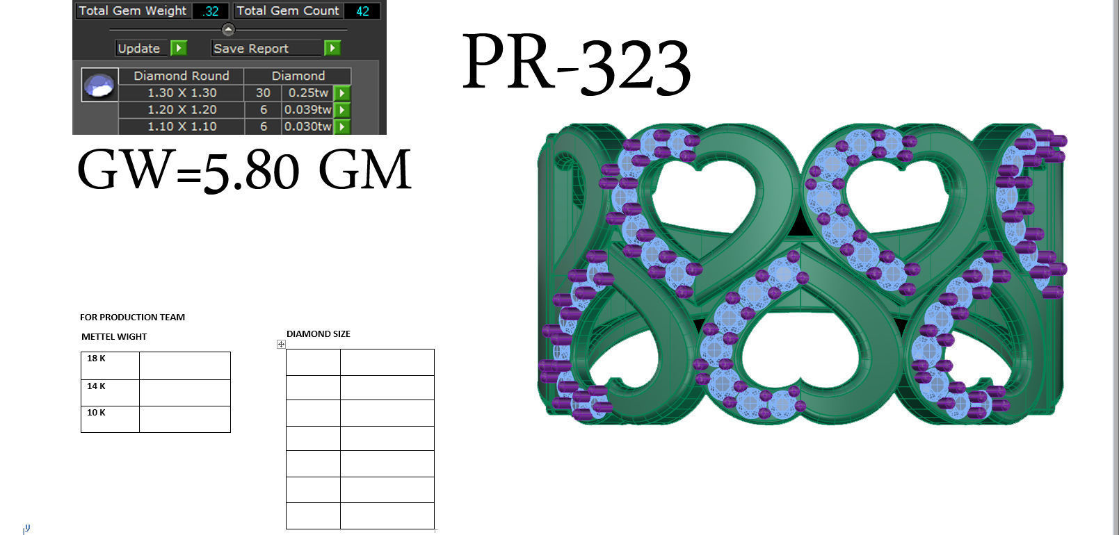 Heart Ring Diamond 3D print model_6