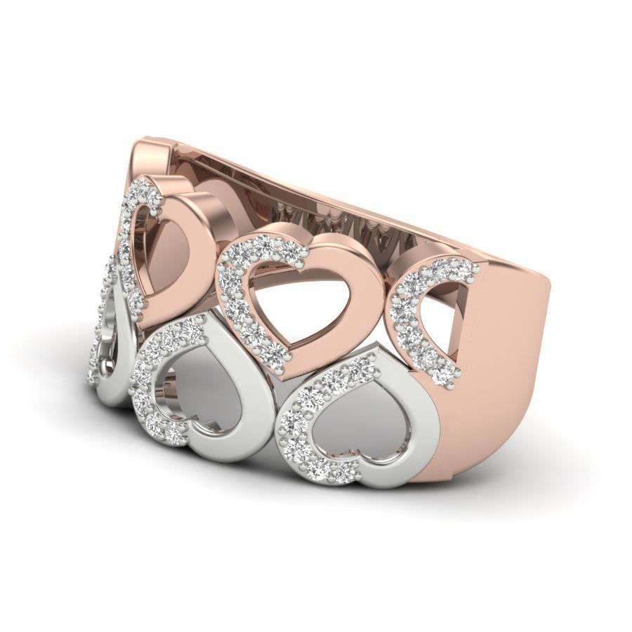 Heart Ring Diamond 3D print model_12