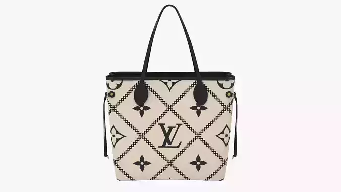 LOUIS VUITTON Handbag Neverfull MM Creme