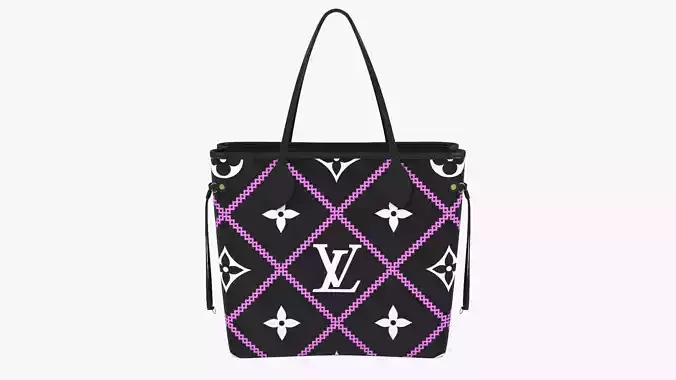 LOUIS VUITTON Handbag Neverfull MM Black