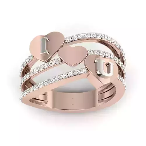 solitaire wedding engagement Heart ring 3dm render detail