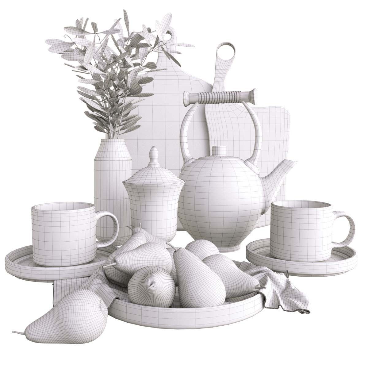 Kitchen decorative set 01 3D model_2
