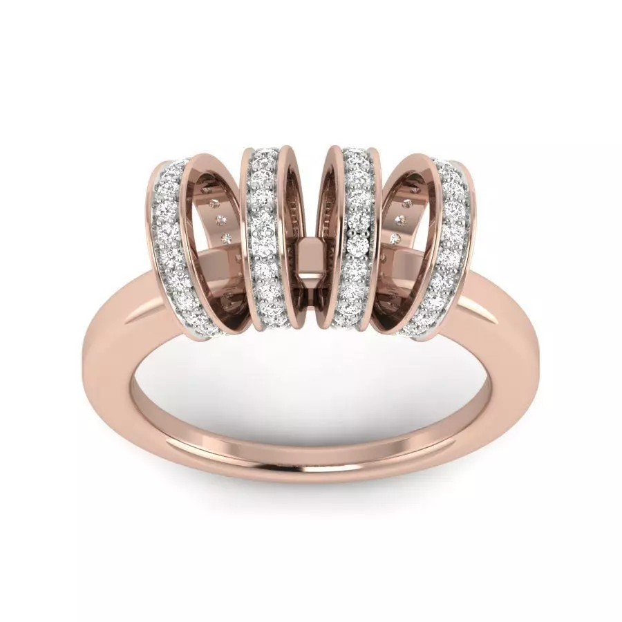 Wedding Ring Set Diamond Ring 3D model 3D printable | CGTrader