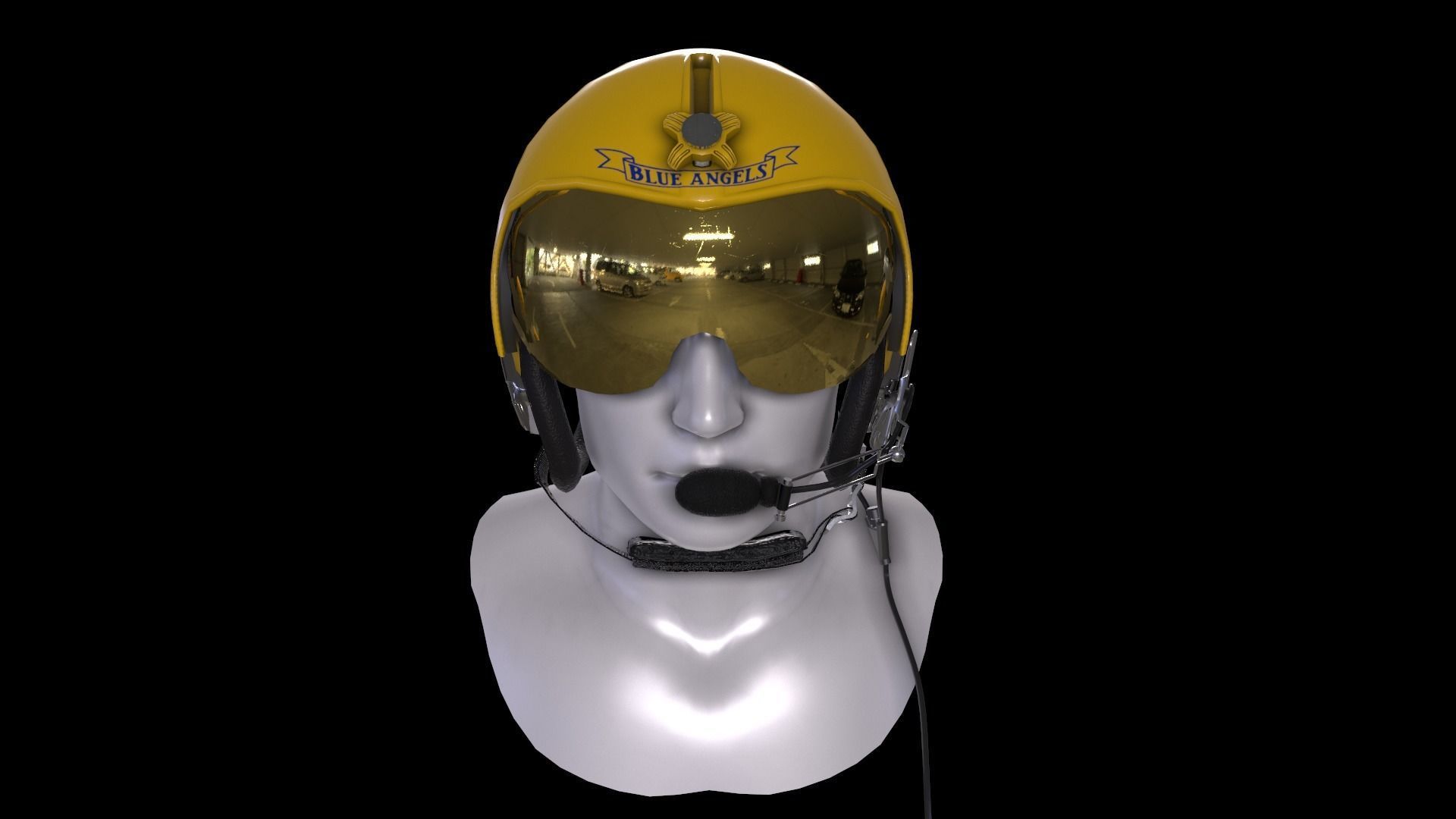Fighter pilot helmet HGU-33 with MBU-12 oxygen mask Low-poly 3D model_11